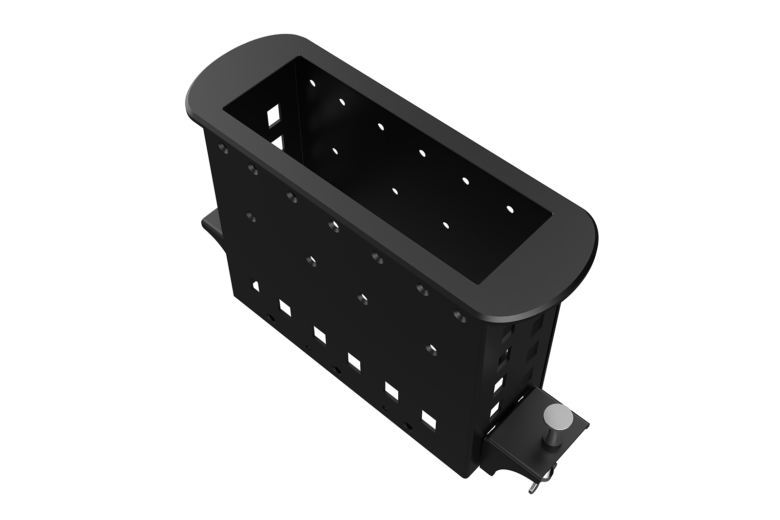 Прямоугольный металлический корпус Wize Pro [WRTS-M-6BOX-B] серия M, для модульной системы врезного лючка в стол без крышки для установки до 6 модулей-вставок серии М, черный