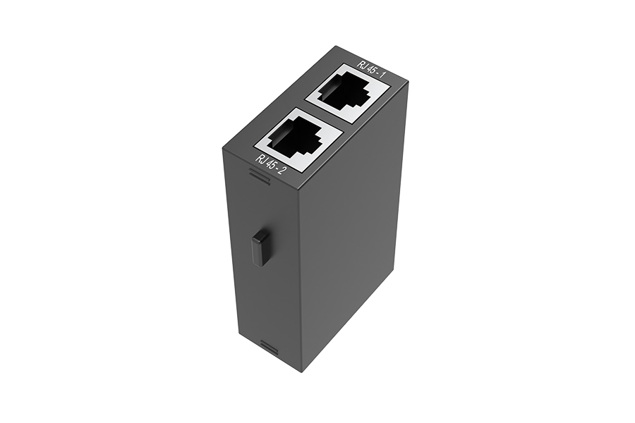 Модуль-переходник Wize Pro [WRTS-M-2RJ45] серия M, двойной пассивный модуль RJ45 S/FTP CAT6a, 2 входа RJ45 мама, 2 выхода RJ45 мама, для врезного лючка серии M